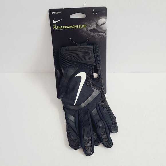 Nike Alpha Huarache Elite Batting Gloves CV0720-091 Size L Black
